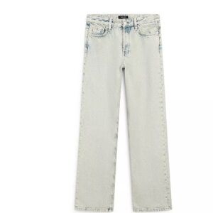 NWT Massimo Dutti Faded Light Blue Wide Leg Jeans